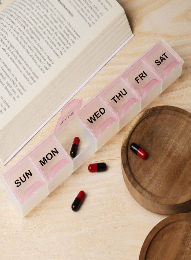 Extra Care Weekly Single Line Pill Box travel box tablet holder medicine dispenser organizer storage BPA Free Travel 7 Day Pill Box Case-Multicolor Set of 1 - Image 3